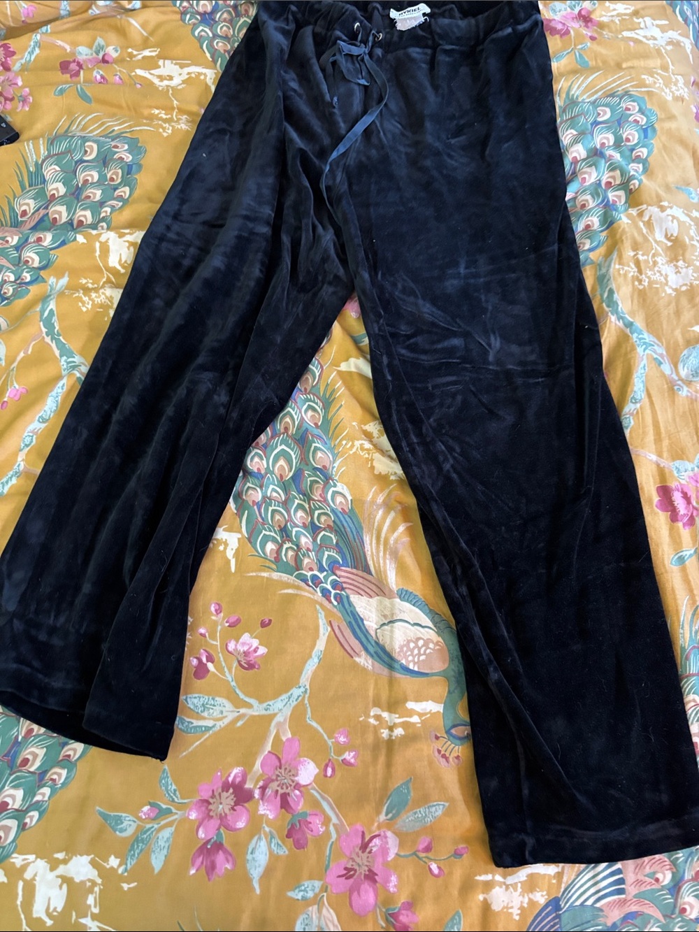 Sonia Rykiel Black Velvet Drawstring Pants